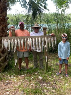 Happy family after fishing charter